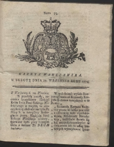 Gazeta Warszawska. R.1774 Nr 73