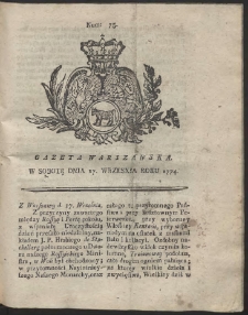 Gazeta Warszawska. R.1774 Nr 75
