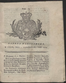 Gazeta Warszawska. R.1774 Nr 79