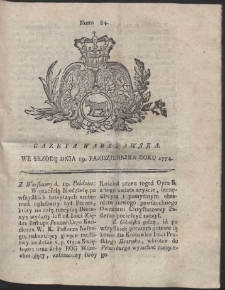 Gazeta Warszawska. R.1774 Nr 84