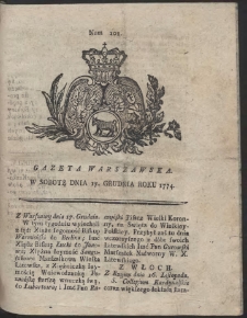 Gazeta Warszawska. R.1774 Nr 101