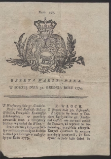 Gazeta Warszawska. R.1774 Nr 105