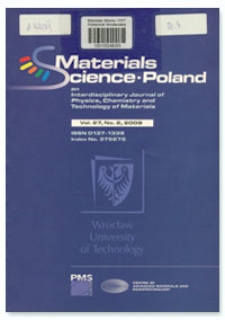 Materials Science-Poland : An Interdisciplinary Journal of Physics, Chemistry and Technology of Materials, Vol. 27, 2009, Nr 2