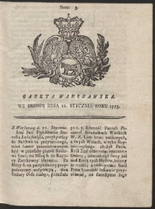 Gazeta Warszawska. R.1775 Nr 3