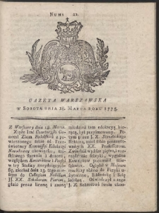 Gazeta Warszawska. R.1775 Nr 22