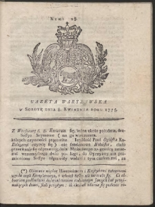 Gazeta Warszawska. R.1775 Nr 28