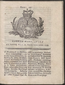 Gazeta Warszawska. R.1775 Nr 29