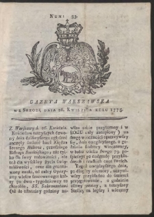 Gazeta Warszawska. R.1775 Nr 33