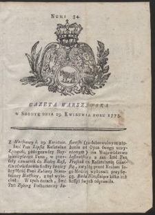 Gazeta Warszawska. R.1775 Nr 34
