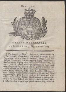 Gazeta Warszawska. R.1775 Nr 35