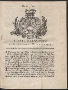 Gazeta Warszawska. R.1775 Nr 41
