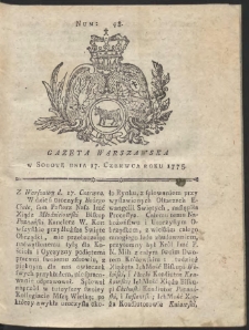 Gazeta Warszawska. R.1775 Nr 48