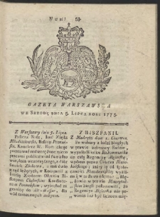Gazeta Warszawska. R.1775 Nr 53