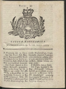 Gazeta Warszawska. R.1775 Nr 57