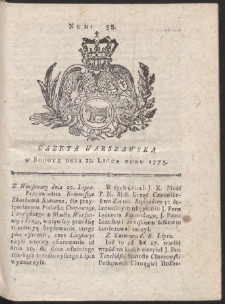 Gazeta Warszawska. R.1775 Nr 58