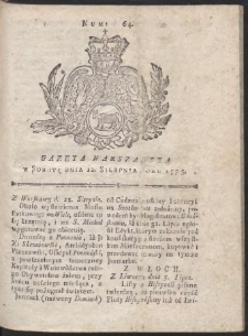 Gazeta Warszawska. R.1775 Nr 64
