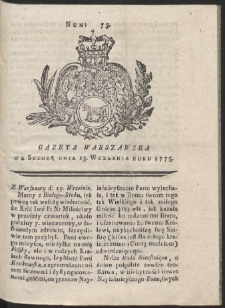Gazeta Warszawska. R.1775 Nr 73