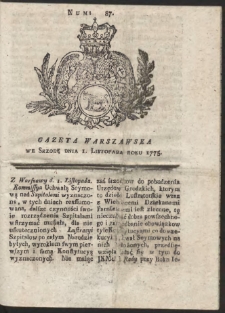 Gazeta Warszawska. R.1775 Nr 87