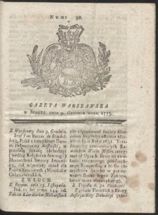 Gazeta Warszawska. R.1775 Nr 98