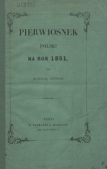 Pierwiosnek polski na rok 1851
