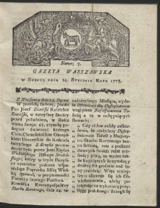 Gazeta Warszawska. R.1778 Nr 7