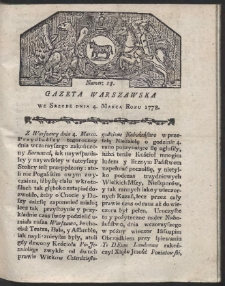 Gazeta Warszawska. R.1778 Nr 18