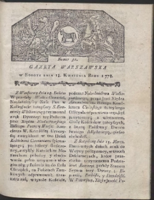 Gazeta Warszawska. R.1778 Nr 31