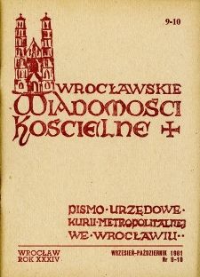 Wrocławskie Wiadomości Kościelne. R. 34 [i.e. 36] (1981), nr 9/10