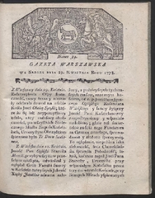 Gazeta Warszawska. R.1778 Nr 34