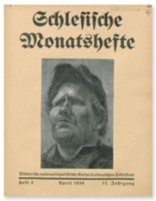 Schlesische Monatshefte : Blätter für Nationalsozialistische Kultur des Deutschen Südostens. 11. Jahrgang, April 1934, Nummer 4