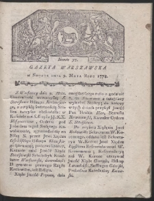 Gazeta Warszawska. R.1778 Nr 37