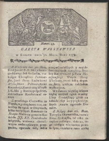 Gazeta Warszawska. R.1778 Nr 43