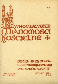 Wrocławskie Wiadomości Kościelne. R. 35 (1982), nr 3/5
