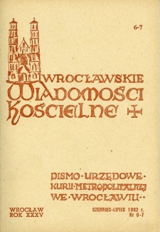 Wrocławskie Wiadomości Kościelne. R. 35 (1982), nr 6/7