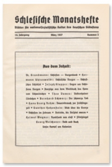 Schlesische Monatshefte : Blätter für Nationalsozialistische Kultur des Deutschen Südostens. 14. Jahrgang, März 1937, Nummer 3