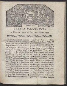 Gazeta Warszawska. R.1778 Nr 45