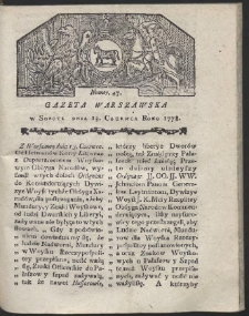 Gazeta Warszawska. R.1778 Nr 47