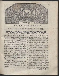 Gazeta Warszawska. R.1778 nr 49