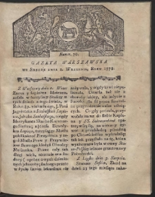 Gazeta Warszawska. R.1778 Nr 70