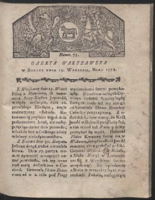 Gazeta Warszawska. R.1778 Nr 75