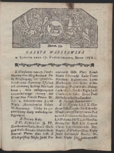 Gazeta Warszawska. R.1778 Nr 83