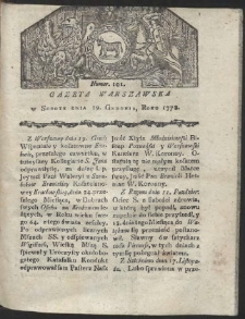 Gazeta Warszawska. R.1778 Nr 101