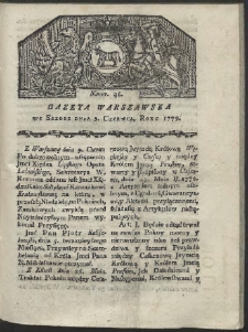 Gazeta Warszawska. R. 1779 Nr 46