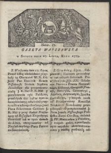 Gazeta Warszawska. R. 1779 Nr 57