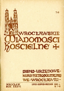 Wrocławskie Wiadomości Kościelne. R. 36 (1983), nr 7/9