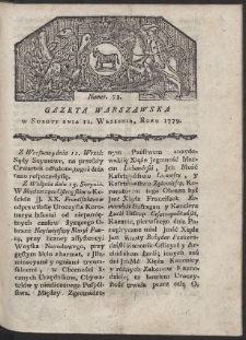 Gazeta Warszawska. R. 1779 Nr 73