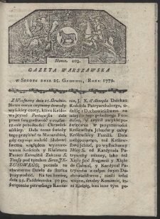 Gazeta Warszawska. R. 1779 Nr 103