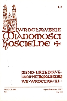 Wrocławskie Wiadomości Kościelne. R. 40 (1987), nr 1/3