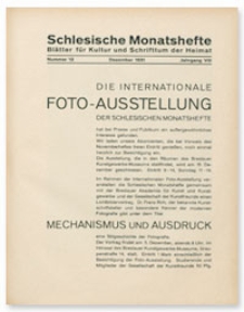 Schlesische Monatshefte : Blätter für Kultur und Schrifttum der Heimat. Jahrgang VIII, Dezember 1931, Nummer 12