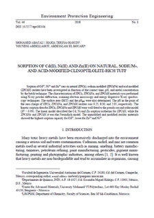 Sorption of Cd(II), Ni(II) and Zn(II) on natural, sodium-, and acid-modified clinoptilolite-rich tuff